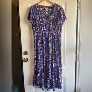 Knox Rose Royal Blue Floral Midi Dress